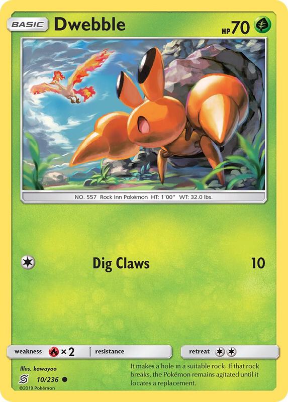 Dwebble Pokemon card from SM - Unified Minds