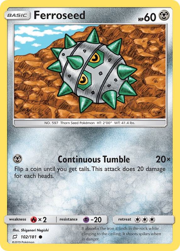 Ferroseed Pokemon card from SM - Team Up