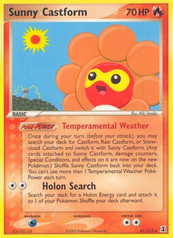 Sunny Castform Pokemon card from Delta Species