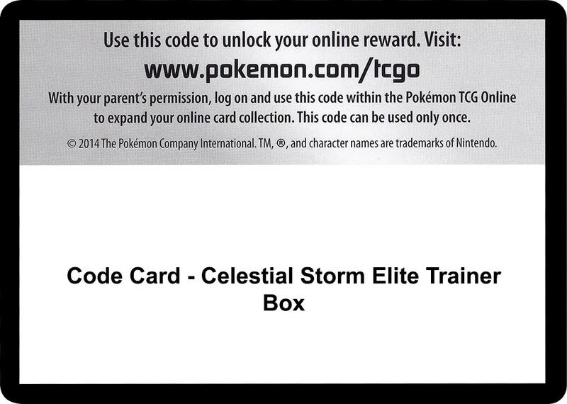 Code Card - Celestial Storm Elite Trainer Box Pokemon card from SM - Celestial Storm