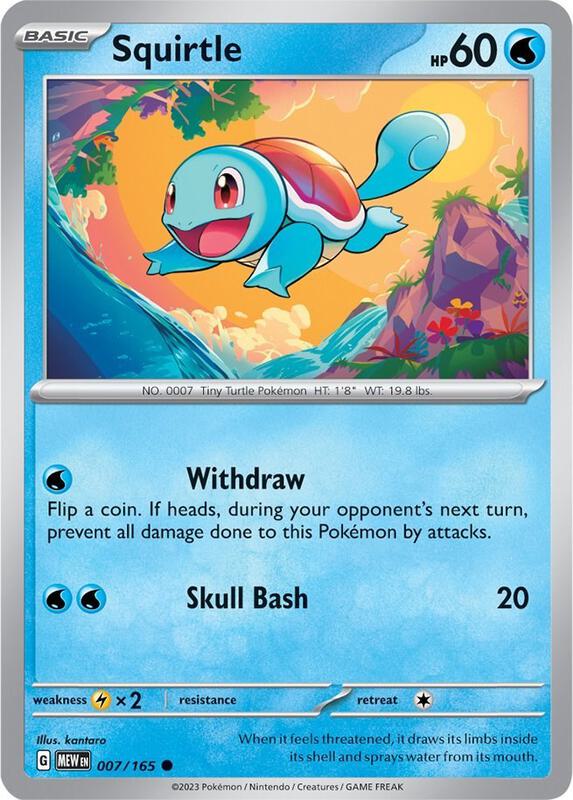 Squirtle Pokemon card from SV: Scarlet & Violet 151