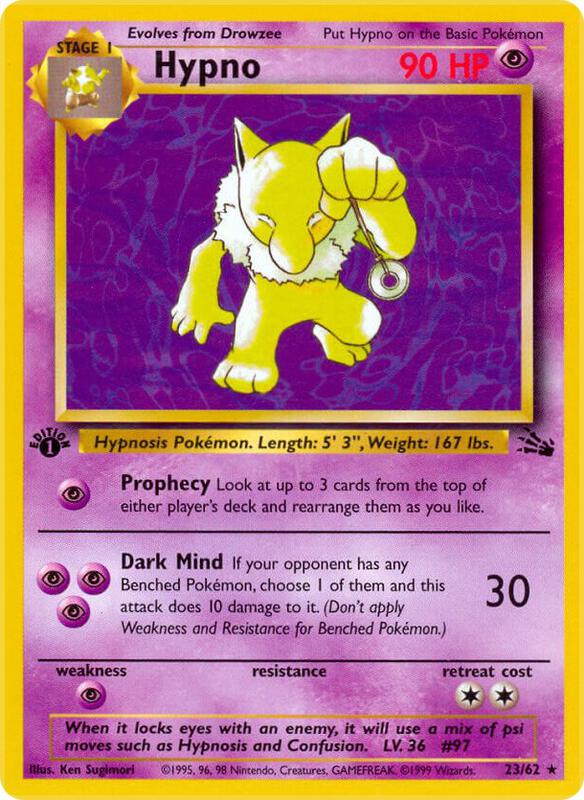 Hypno (23) Pokemon card from Fossil