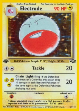 Electrode Pokemon card from Jungle
