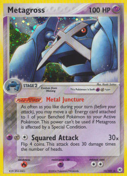 Metagross Pokemon card from EX Hidden Legends