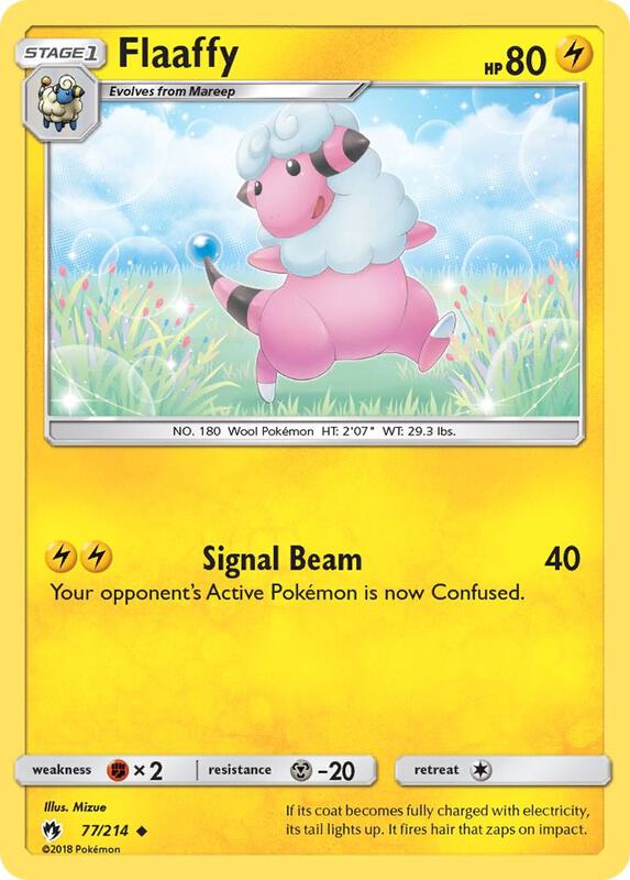 Flaaffy Pokemon card from SM - Lost Thunder