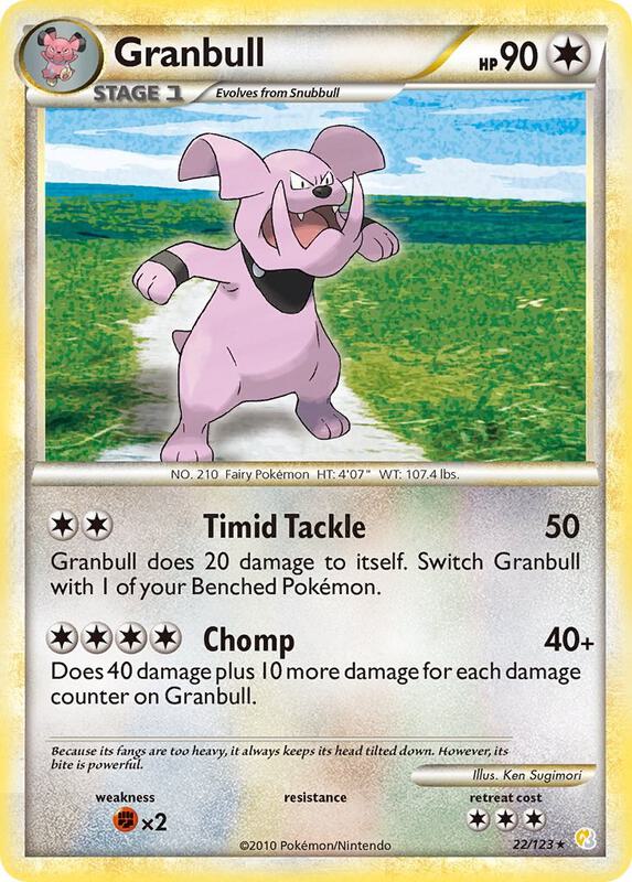 Granbull Pokemon card from HeartGold SoulSilver