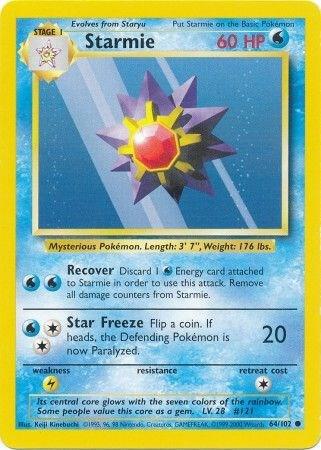 Starmie Pokemon card from Base Set