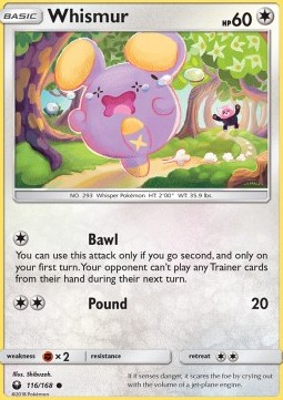 Whismur Pokemon card from Celestial Storm