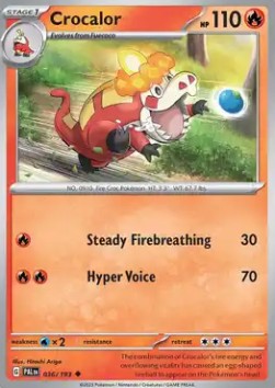 Crocalor Pokemon card from Paldea Evolved