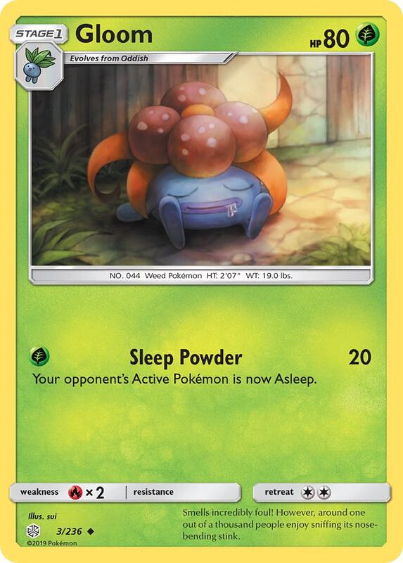 Gloom Pokemon card from SM - Cosmic Eclipse