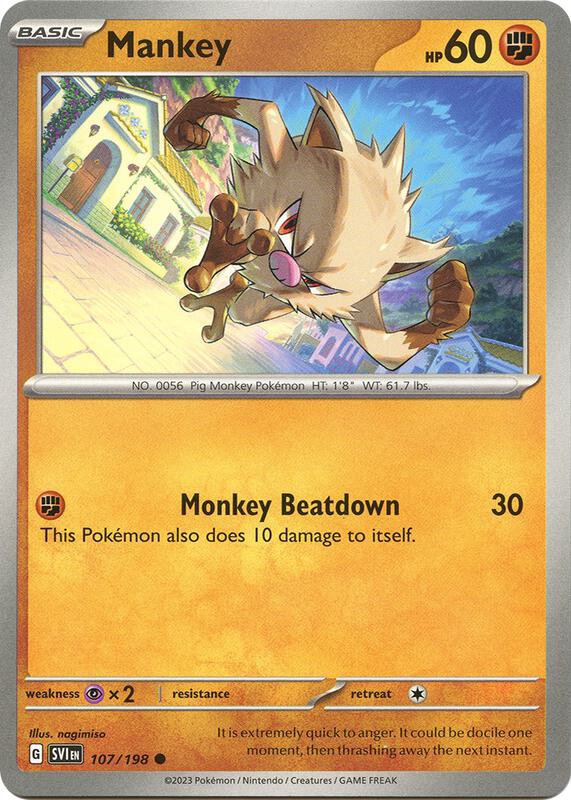Mankey Pokemon card from SV01: Scarlet & Violet Base Set