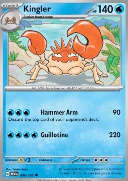 Kingler Pokemon card from 151