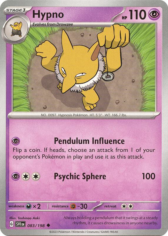 Hypno Pokemon card from SV01: Scarlet & Violet Base Set