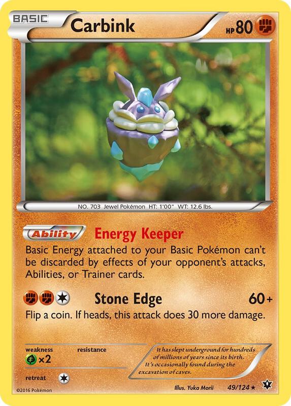 Carbink (49) Pokemon card from XY - Fates Collide