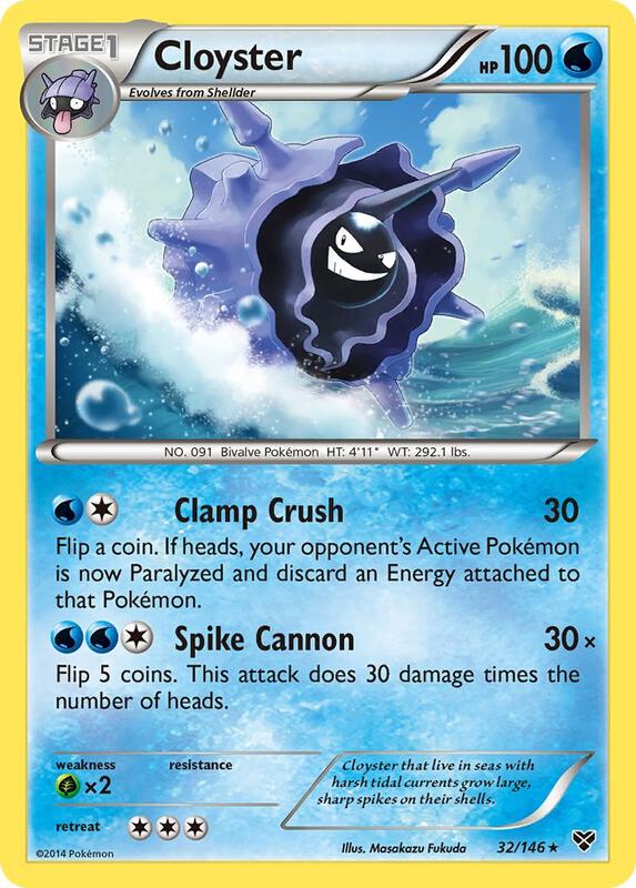 Cloyster Pokemon card from XY Base Set