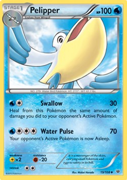 Pelipper Pokemon card from Roaring Skies