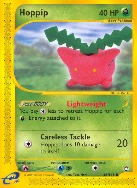 Hoppip Pokemon card from Aquapolis