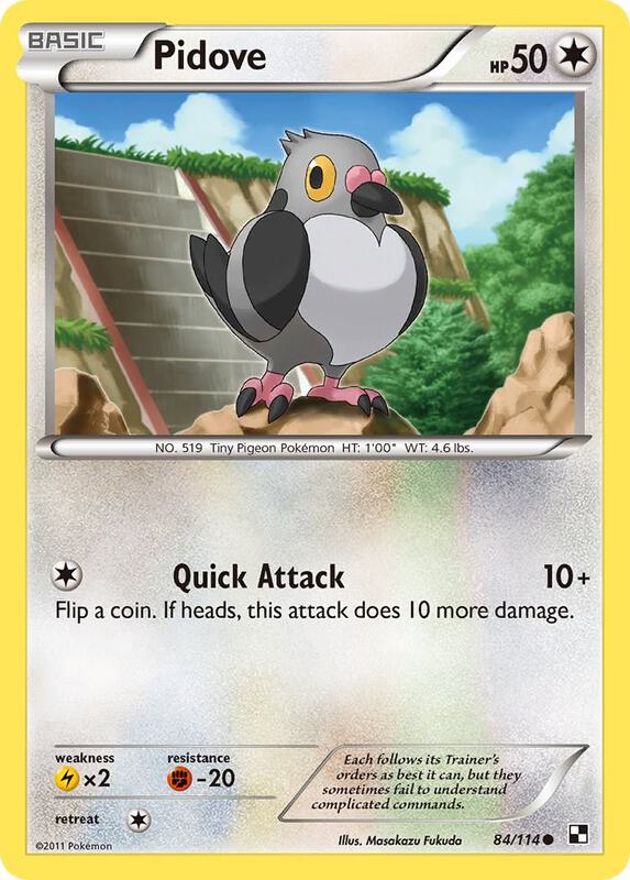 Pidove Pokemon card from Black and White