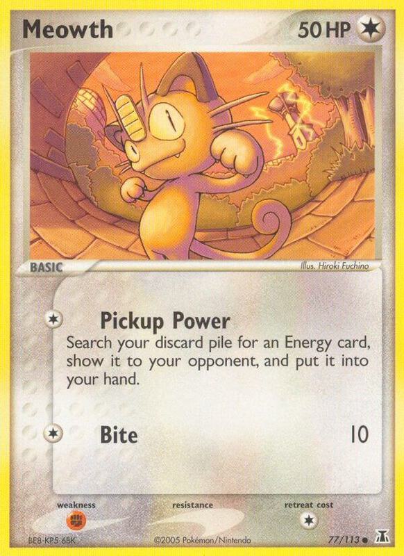 Meowth Pokemon card from Delta Species