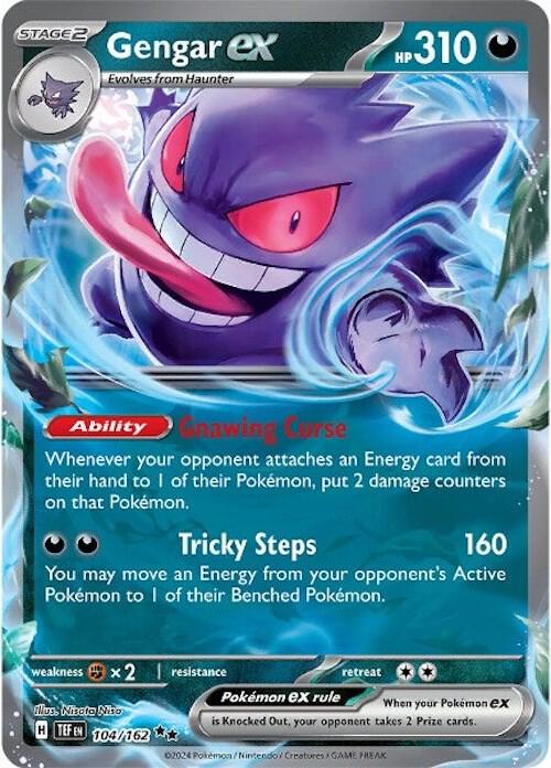 Gengar ex Pokemon card from SV05: Temporal Forces
