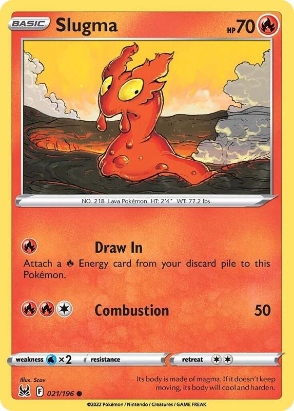 Slugma Pokemon card from SWSH11: Lost Origin