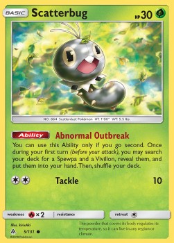 Scatterbug Pokemon card from Forbidden Light
