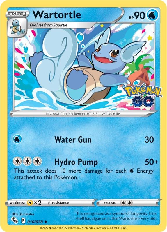 Wartortle Pokemon card from Pokemon GO