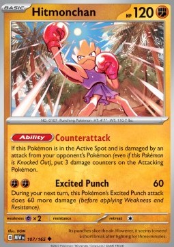 Hitmonchan Pokemon card from 151