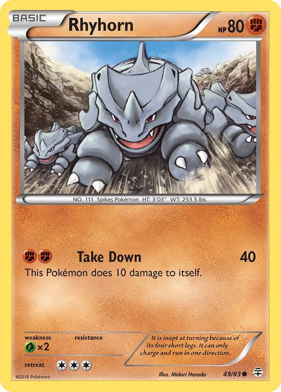 Rhyhorn Pokemon card from Generations