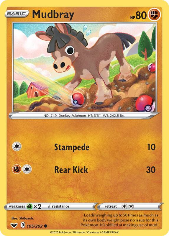 Mudbray Pokemon card from SWSH01: Sword & Shield Base Set