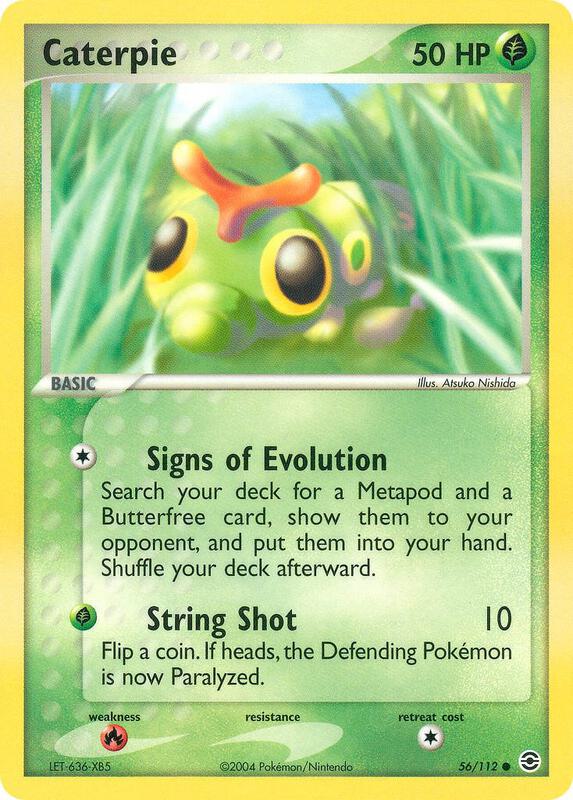Caterpie Pokemon card from FireRed & LeafGreen