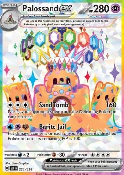 Palossand ex Pokemon card from Surging Sparks