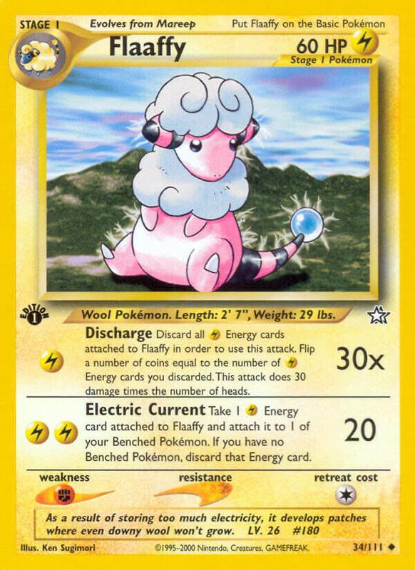 Flaaffy Pokemon card from Neo Genesis