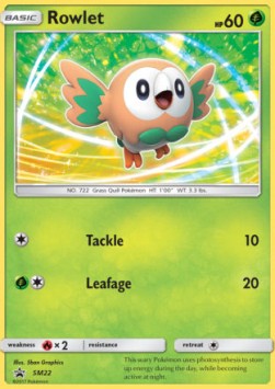 Rowlet Pokemon card from SM Black Star Promos