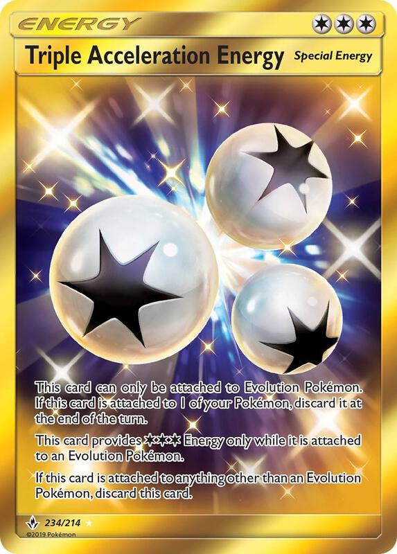 Triple Acceleration Energy (Secret) Pokemon card from SM - Unbroken Bonds