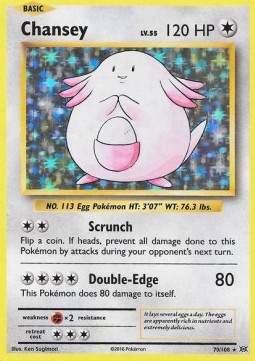 Chansey Pokemon card from Evolutions