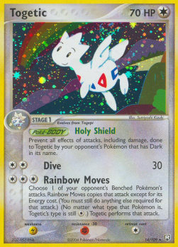 Togetic Pokemon card from EX Team Rocket Returns