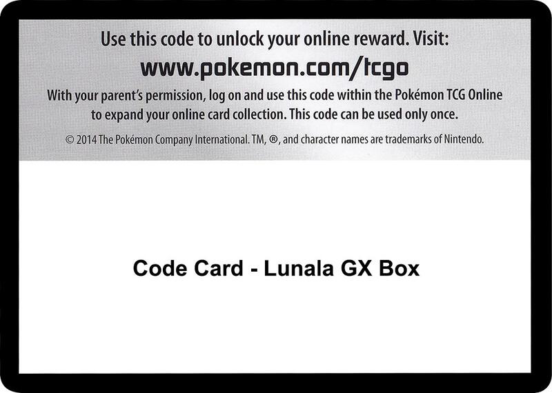 Code Card - Lunala GX Box Pokemon card from SM - Celestial Storm
