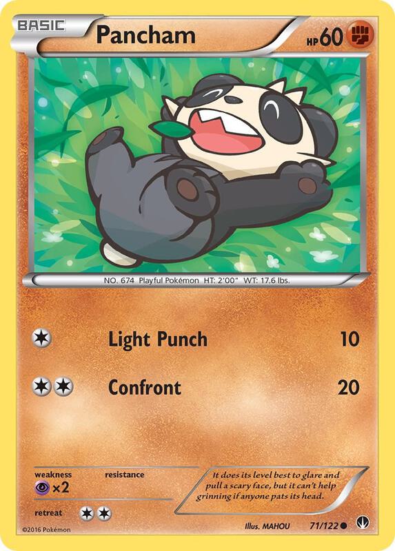 Pancham Pokemon card from XY - BREAKpoint