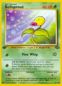 Bellsprout Pokemon card from Jungle