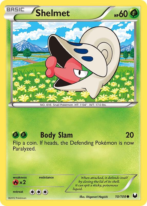 Shelmet Pokemon card from Dark Explorers