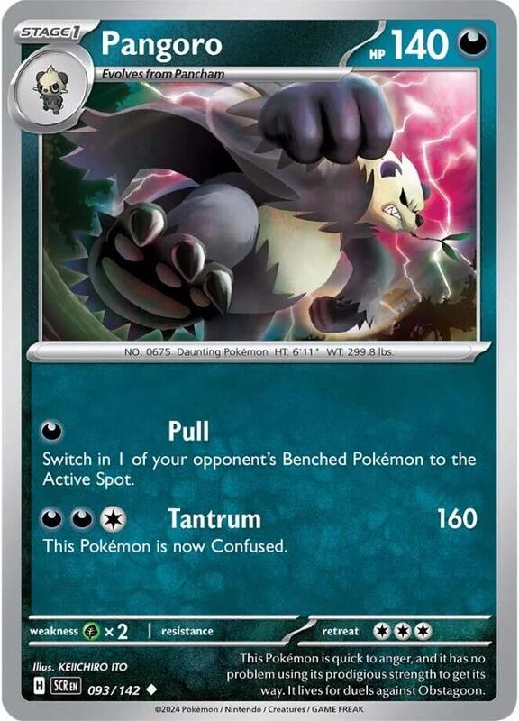 Pangoro Pokemon card from SV07: Stellar Crown
