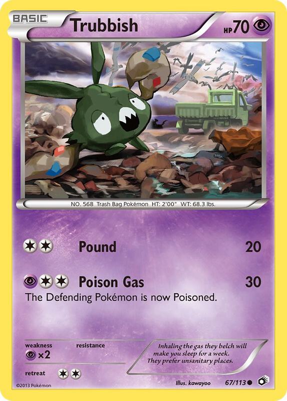 Trubbish Pokemon card from Legendary Treasures