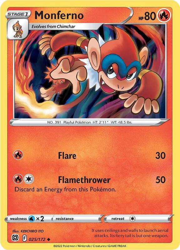 Monferno Pokemon card from SWSH09: Brilliant