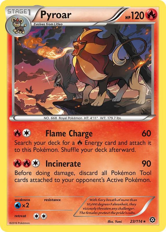 Pyroar Pokemon card from XY - Steam Siege