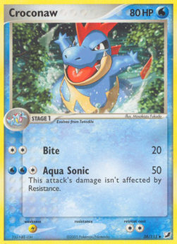 Croconaw Pokemon card from EX Unseen Forces