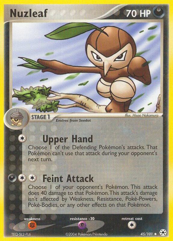Nuzleaf Pokemon card from Hidden Legends