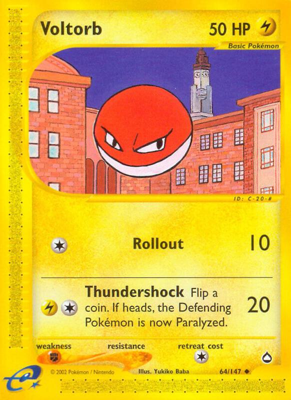 Voltorb (64) Pokemon card from Aquapolis