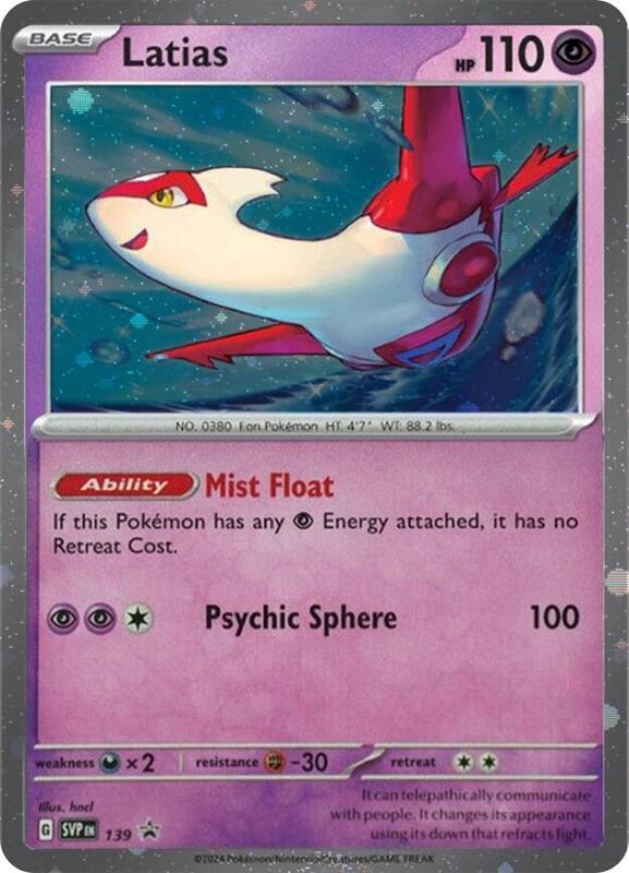 Latias - 139 (Cosmo Holo) Pokemon card from SV: Scarlet & Violet Promo Cards