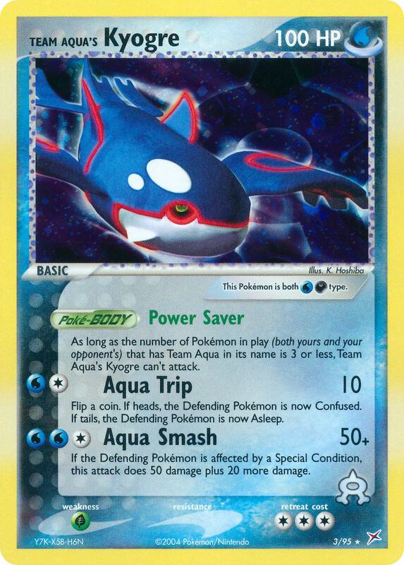 Team Aqua's Kyogre Pokemon card from Team Magma vs Team Aqua